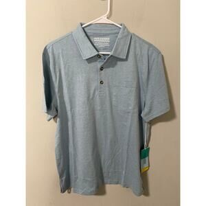 Fair Harbor Atlantic Polo Blue Pink Stripe Mens Medium NWT